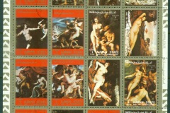 Ajman 1973 Mi#2555-2570 Nude paintings sheetlet