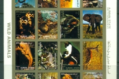 Ajman 1973 Mi#2701-2716B Mammals sheetlet small size IMPERF