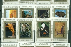 Ajman 1973 Mi#2685-2700 Mammals 16xDLMS White, Perf.