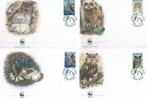 Aland-1996-WWF Eagle Owl 4x FDC