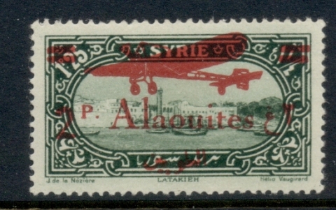 Alaouites 1930 Opt on Pictorial Airmail 2p on 1.25p