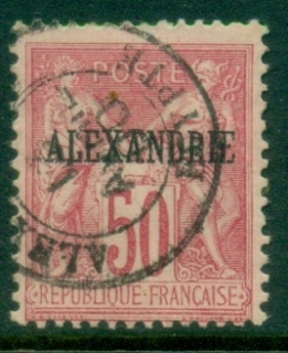 Alexandria-1899-1900-Sage-50c-carmine-on-rose-FU