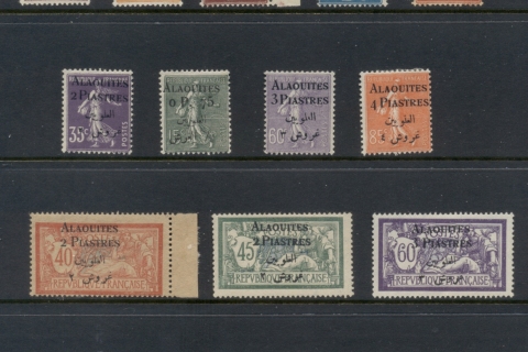Alaouites 1925 Opts on France, blanc, semeuse, Merson