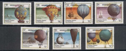 Cambodia-1983-Manned-Flight-Balloons-CTO