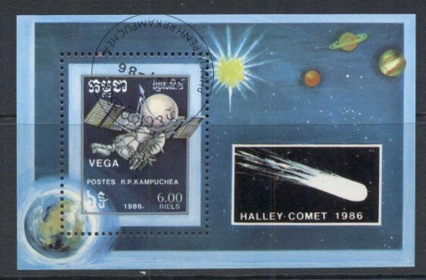 Cambodia-1986-Halleys-Comet-MS-CTO