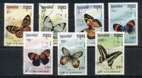 Cambodia-1989-Insects-Butterflies-CTO