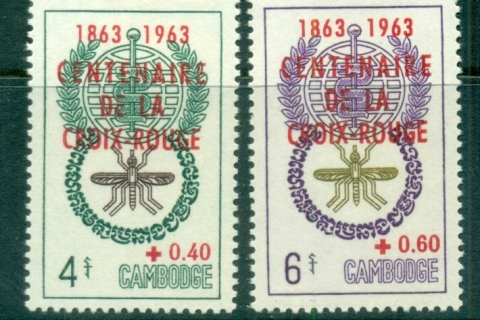 Cambodia-1963-Red-Cross-Opt-on-Malaria-MUH-lot83185