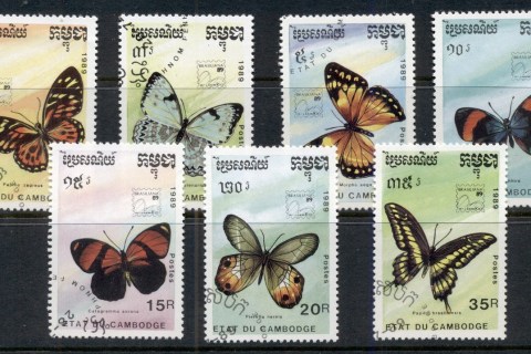 Cambodia-1989-Insects-Butterflies-CTO