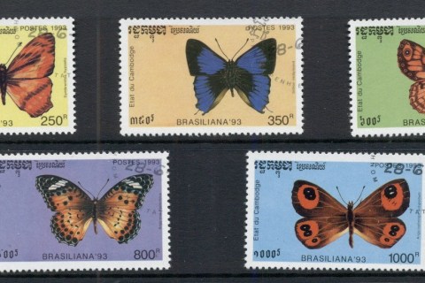 Cambodia-1993-Insects-Butterflies-CTO