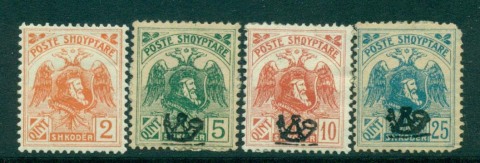 Albania-1920-Posthorn-Opts-4faults-MNH-MH-lot30994