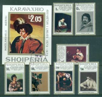 Albania-1973-Caravaggio-paintings-MS-CTO-lot69787