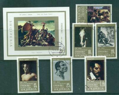 Albania-1974-Gericault-paintings-MS-CTO-lot69791