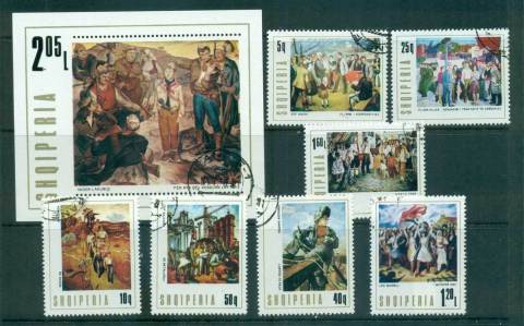 Albania-1976-Paintings-MS-CTO-lot69822