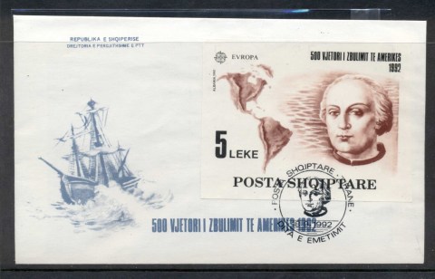 Albania-1992-Europa-Columbus-Discovery-of-America-MS-FDC