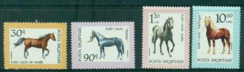 Albania-1992-Race-Horses-30q-light-crease-MUH
