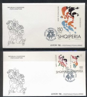 Albania-1998-Europa-Holidays-Festivals-MS-2x-FDC