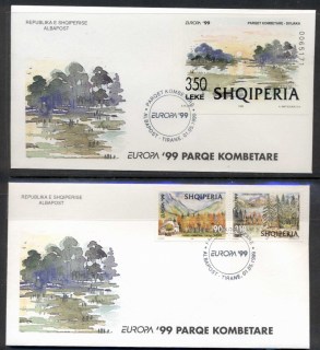 Albania-1999-Europa-Nature-Parks-MS-2x-FDC