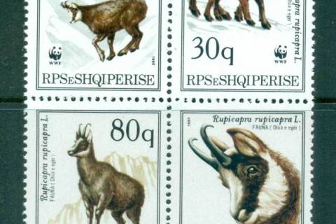 Albania-1990-WWF-Chamois-Blk-4-MUH-lot64002