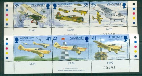 Alderney-1995-Airplanes-3x-Str3-MUH-lot79915