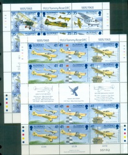 Alderney-1995-Flight-Lt-Tommy-Rose-2xsheets-MUH