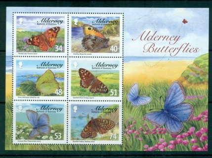 Alderney-2008-Butterflies-MS-MUH-lot66518
