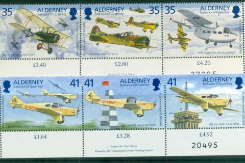 Alderney-1995-Airplanes-3x-Str3-MUH-lot79915