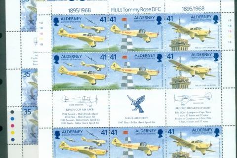 Alderney-1995-Flight-Lt-Tommy-Rose-2xsheets-MUH