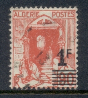 Algeria 1939 Surcharge 1f on 90c
