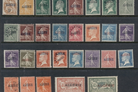 Algeria-1924-26 Opts on Blanc, Semeuse, Pasteur & Merson Asst