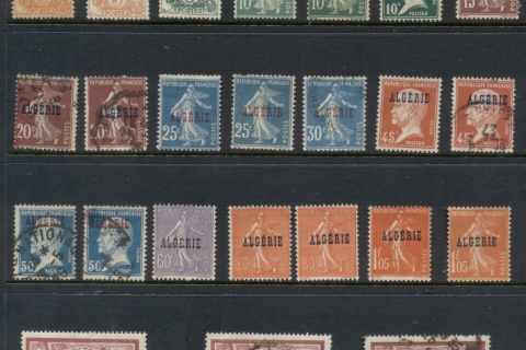 Algeria-1924-26 Opts on Blanc, Semeuse, Pasteur & Merson Asst