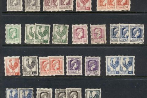 Algeria 1944-45 Marianne & Gallic Cock Asst