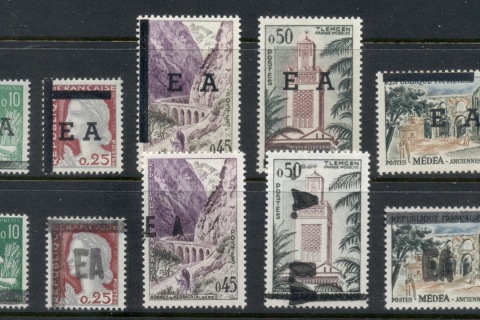 Algeria 1962 Opts, EA Etat Algerien & Handstamps