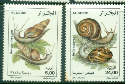 Algeria-2003-Snails-toned-perfs-24d-MUH