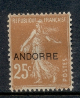 Andorra-Fr-1931-25c-Sower-MLH