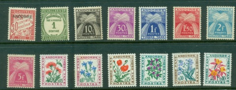 Andorra-Fr-1931-on-Postage-Dues-Asst-MLH