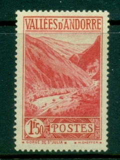 Andorra-Fr-1932-43-Pictorial-1-50f-crimson-MUH