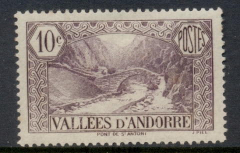 Andorra-Fr-1932-43-Pictorial-10c-MLH