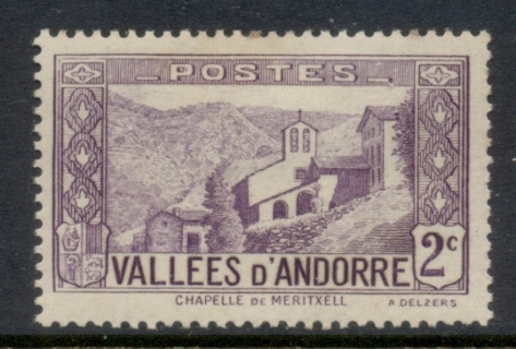 Andorra-Fr-1932-43-Pictorial-2c-MLH