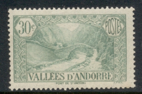 Andorra-Fr-1932-43-Pictorial-30c-MLH