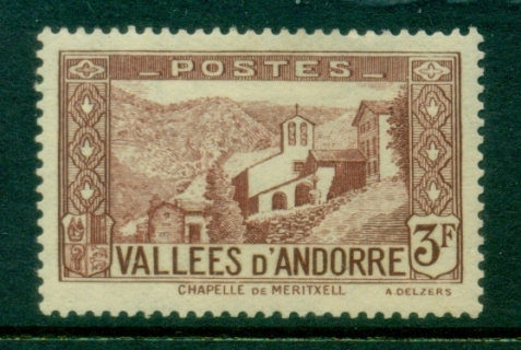 Andorra-Fr-1932-43-Pictorial-3f-red-brown-MLH