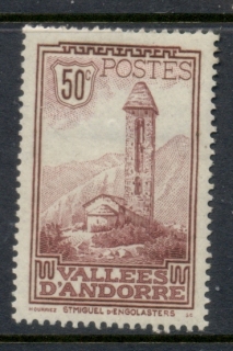 Andorra-Fr-1932-43-Pictorial-50c-MLH