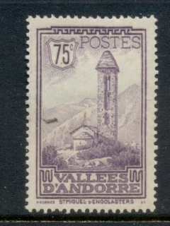 Andorra-Fr-1932-43-Pictorial-75c-MLH