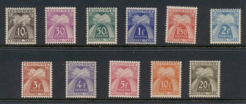 Andorra-Fr-1943-46-Postage-Dues-MLH