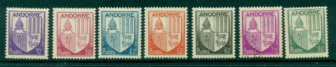 Andorra-Fr-1944-Coat-of-Arms-MUH-MLH-FU