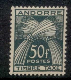 Andorra-Fr-1953-Postade-Due-50f-MLH