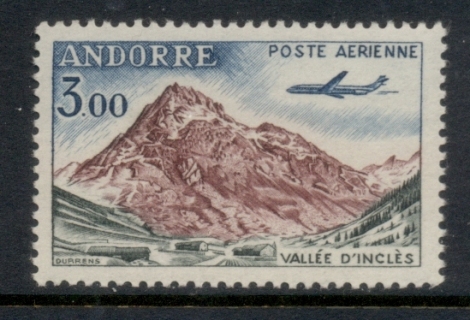 Andorra-Fr-1961-Airmail-3f-MUH