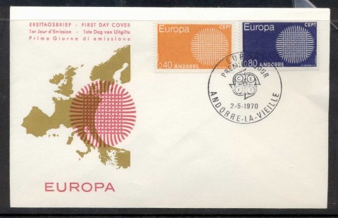 Andorra-Fr-1970-Europa-Woven-Threads-FDC