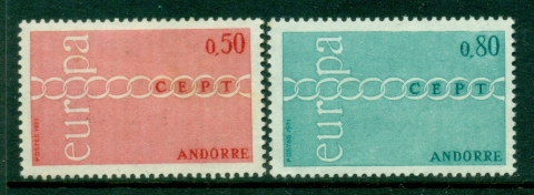 Andorra-Fr-1971-Europa-50c-gum-disturbance-MLH