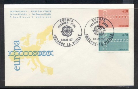 Andorra-Fr-1971-Europa-Chain-through-O-FDC