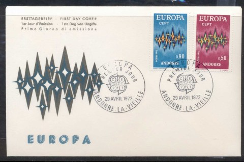 Andorra-Fr-1972-Europa-Sparkles-FDC